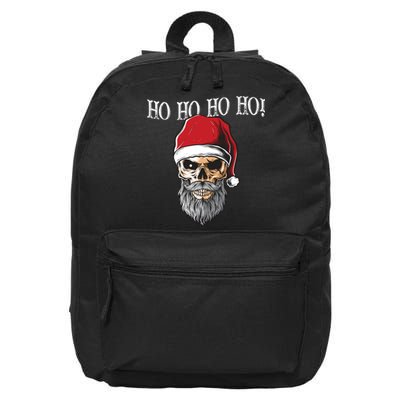 Ho Ho Ho Skeleton Bearded Skull Santa 16 in Basic Backpack