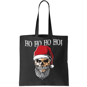 Ho Ho Ho Skeleton Bearded Skull Santa Tote Bag