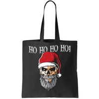 Ho Ho Ho Skeleton Bearded Skull Santa Tote Bag