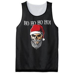 Ho Ho Ho Skeleton Bearded Skull Santa Mesh Reversible Basketball Jersey Tank