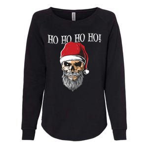 Ho Ho Ho Skeleton Bearded Skull Santa Womens California Wash Sweatshirt