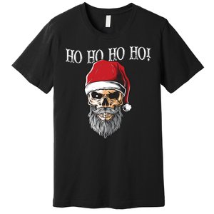 Ho Ho Ho Skeleton Bearded Skull Santa Premium T-Shirt