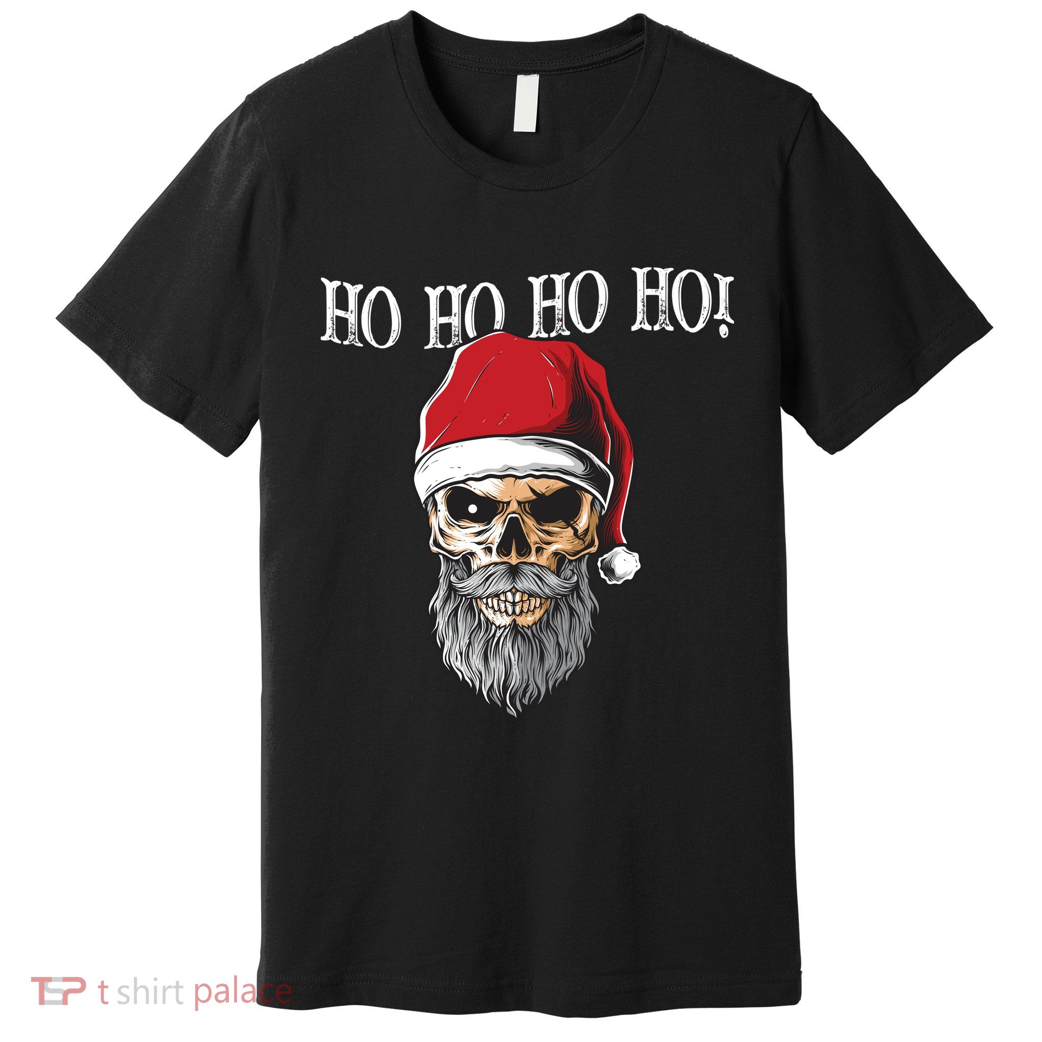 Ho Ho Ho Skeleton Bearded Skull Santa Premium T-Shirt