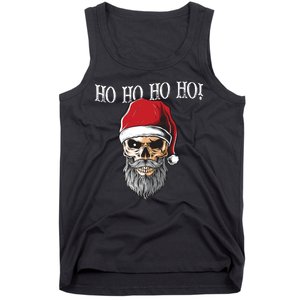 Ho Ho Ho Skeleton Bearded Skull Santa Tank Top