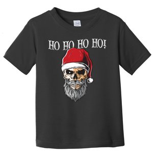 Ho Ho Ho Skeleton Bearded Skull Santa Toddler T-Shirt