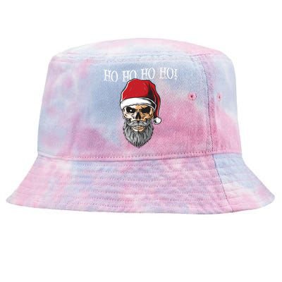 Ho Ho Ho Skeleton Bearded Skull Santa Tie-Dyed Bucket Hat