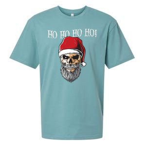 Ho Ho Ho Skeleton Bearded Skull Santa Sueded Cloud Jersey T-Shirt