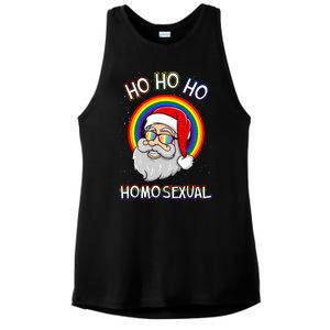 Ho Ho Ho Santa Claus Homosexual Holigays Lgbt Ugly Christmas Ladies PosiCharge Tri-Blend Wicking Tank