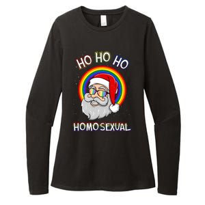 Ho Ho Ho Santa Claus Homosexual Holigays Lgbt Ugly Christmas Womens CVC Long Sleeve Shirt