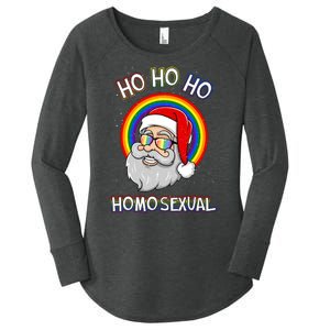 Ho Ho Ho Santa Claus Homosexual Holigays Lgbt Ugly Christmas Women's Perfect Tri Tunic Long Sleeve Shirt