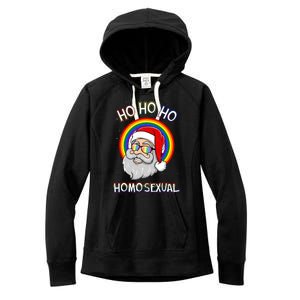 Ho Ho Ho Santa Claus Homosexual Holigays Lgbt Ugly Christmas Women's Fleece Hoodie