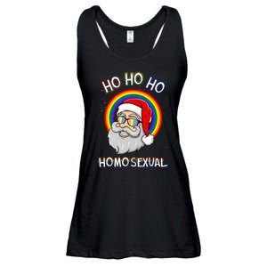 Ho Ho Ho Santa Claus Homosexual Holigays Lgbt Ugly Christmas Ladies Essential Flowy Tank