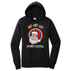 Ho Ho Ho Santa Claus Homosexual Holigays Lgbt Ugly Christmas Women's Pullover Hoodie