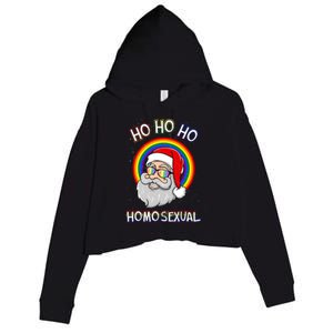 Ho Ho Ho Santa Claus Homosexual Holigays Lgbt Ugly Christmas Crop Fleece Hoodie