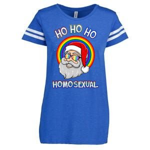 Ho Ho Ho Santa Claus Homosexual Holigays Lgbt Ugly Christmas Enza Ladies Jersey Football T-Shirt