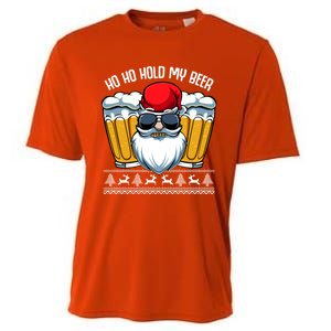 Ho Ho Hold My Beer Santa Claus Christmas Ing Party Gift Cute Gift Cooling Performance Crew T-Shirt