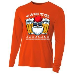 Ho Ho Hold My Beer Santa Claus Christmas Ing Party Gift Cute Gift Cooling Performance Long Sleeve Crew