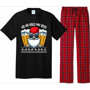 Ho Ho Hold My Beer Santa Claus Christmas Ing Party Gift Cute Gift Pajama Set