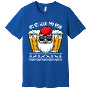 Ho Ho Hold My Beer Santa Claus Christmas Ing Party Gift Cute Gift Premium T-Shirt