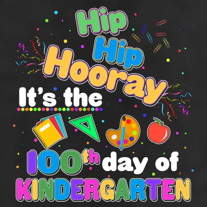 Hip Hip Hooray It's The 100th Day Of Kindergarten Adult Drive Performance Visor