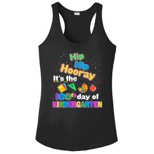 Hip Hip Hooray It's The 100th Day Of Kindergarten Ladies PosiCharge Competitor Racerback Tank