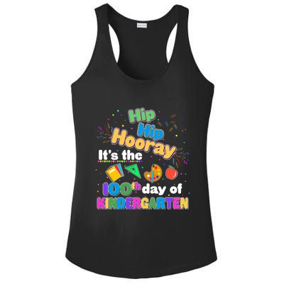 Hip Hip Hooray It's The 100th Day Of Kindergarten Ladies PosiCharge Competitor Racerback Tank