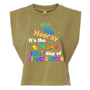 Hip Hip Hooray It's The 100th Day Of Kindergarten Garment-Dyed Women's Muscle Tee