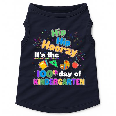 Hip Hip Hooray It's The 100th Day Of Kindergarten Doggie Tank