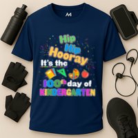 Hip Hip Hooray It's The 100th Day Of Kindergarten Cooling Performance Crew T-Shirt