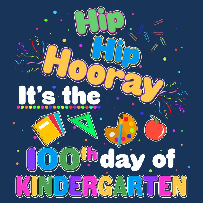 Hip Hip Hooray It's The 100th Day Of Kindergarten 7-Panel Snapback Hat
