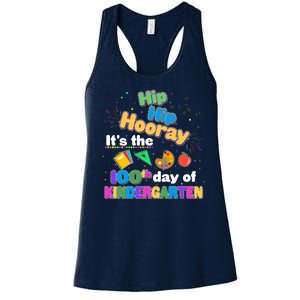 Hip Hip Hooray It's The 100th Day Of Kindergarten Women's Racerback Tank