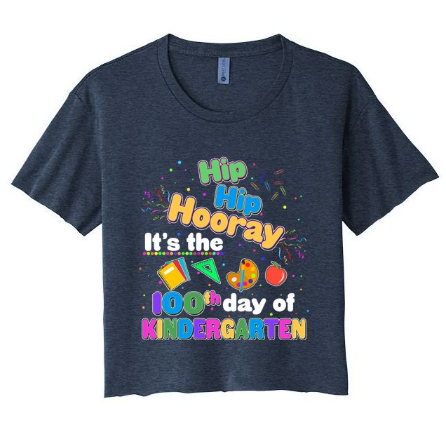 Hip Hip Hooray It's The 100th Day Of Kindergarten Crop Top