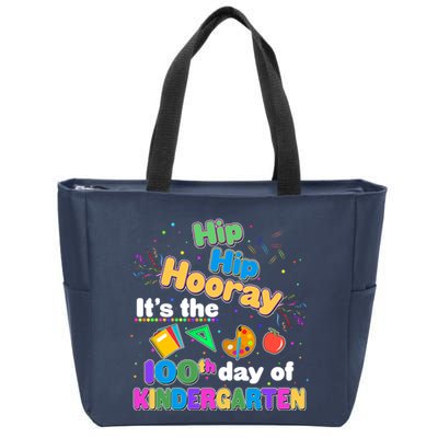 Hip Hip Hooray It's The 100th Day Of Kindergarten Zip Tote Bag