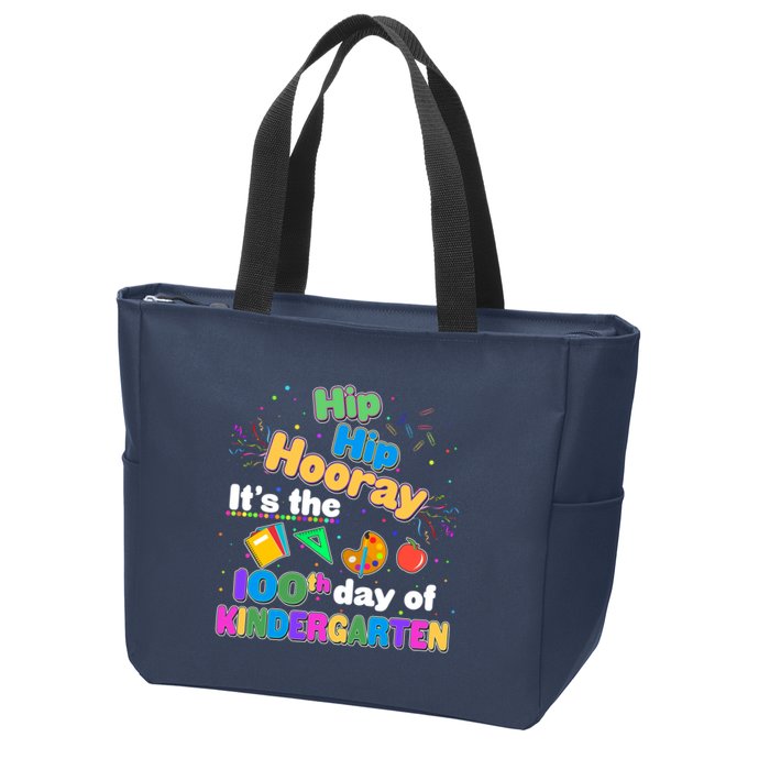 Hip Hip Hooray It's The 100th Day Of Kindergarten Zip Tote Bag