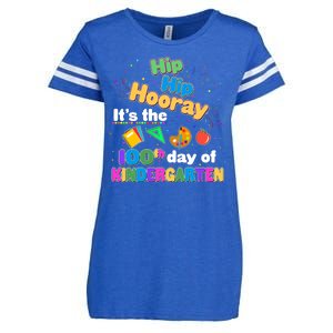 Hip Hip Hooray It's The 100th Day Of Kindergarten Enza Ladies Jersey Football T-Shirt