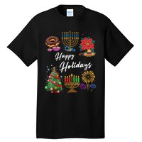 Happy Holidays Hanukkah Feliz Navidad Christmas Kwanzaa Tall T-Shirt