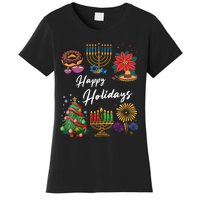 Happy Holidays Hanukkah Feliz Navidad Christmas Kwanzaa Women's T-Shirt