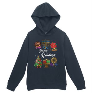 Happy Holidays Hanukkah Feliz Navidad Christmas Kwanzaa Urban Pullover Hoodie