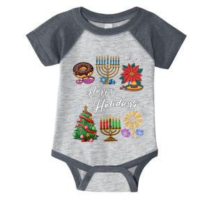 Happy Holidays Hanukkah Feliz Navidad Christmas Kwanzaa Infant Baby Jersey Bodysuit