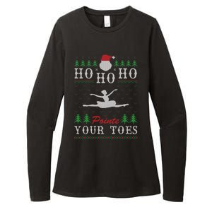 Ho Ho Ho Pointe Your Toes Ugly Christmas Ballet Dancing Cute Gift Womens CVC Long Sleeve Shirt