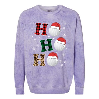 Ho Ho Ho Funny Santa Claus Golf Lovers Christmas Plaid Meaningful Gift Colorblast Crewneck Sweatshirt