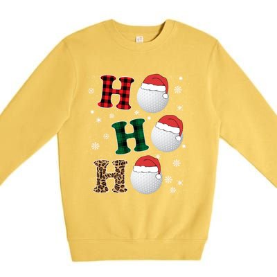 Ho Ho Ho Funny Santa Claus Golf Lovers Christmas Plaid Meaningful Gift Premium Crewneck Sweatshirt