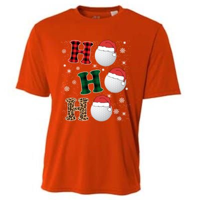 Ho Ho Ho Funny Santa Claus Golf Lovers Christmas Plaid Meaningful Gift Cooling Performance Crew T-Shirt