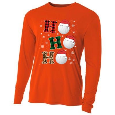 Ho Ho Ho Funny Santa Claus Golf Lovers Christmas Plaid Meaningful Gift Cooling Performance Long Sleeve Crew