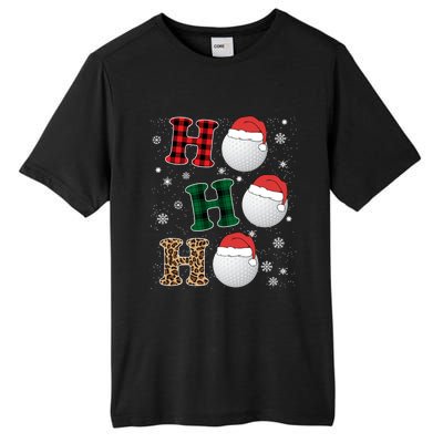 Ho Ho Ho Funny Santa Claus Golf Lovers Christmas Plaid Meaningful Gift Tall Fusion ChromaSoft Performance T-Shirt