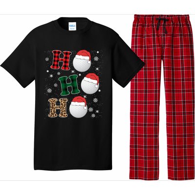 Ho Ho Ho Funny Santa Claus Golf Lovers Christmas Plaid Meaningful Gift Pajama Set