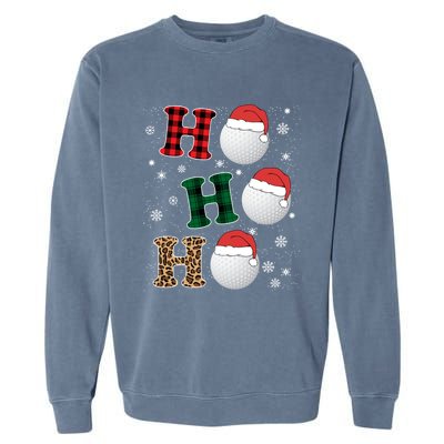 Ho Ho Ho Funny Santa Claus Golf Lovers Christmas Plaid Meaningful Gift Garment-Dyed Sweatshirt