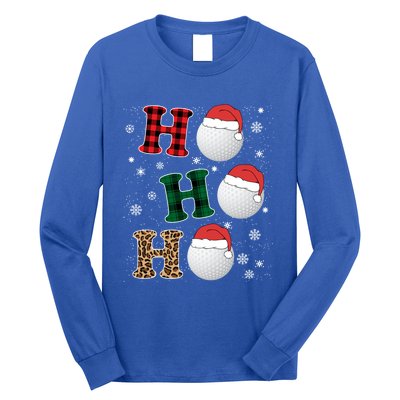 Ho Ho Ho Funny Santa Claus Golf Lovers Christmas Plaid Meaningful Gift Long Sleeve Shirt