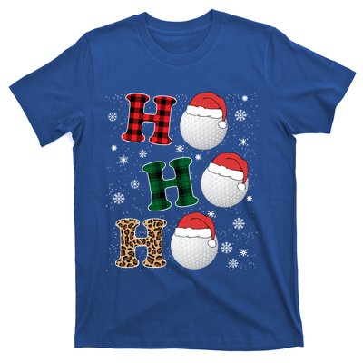 Ho Ho Ho Funny Santa Claus Golf Lovers Christmas Plaid Meaningful Gift T-Shirt