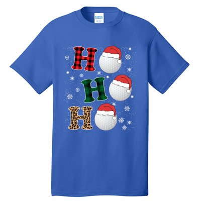 Ho Ho Ho Funny Santa Claus Golf Lovers Christmas Plaid Meaningful Gift Tall T-Shirt